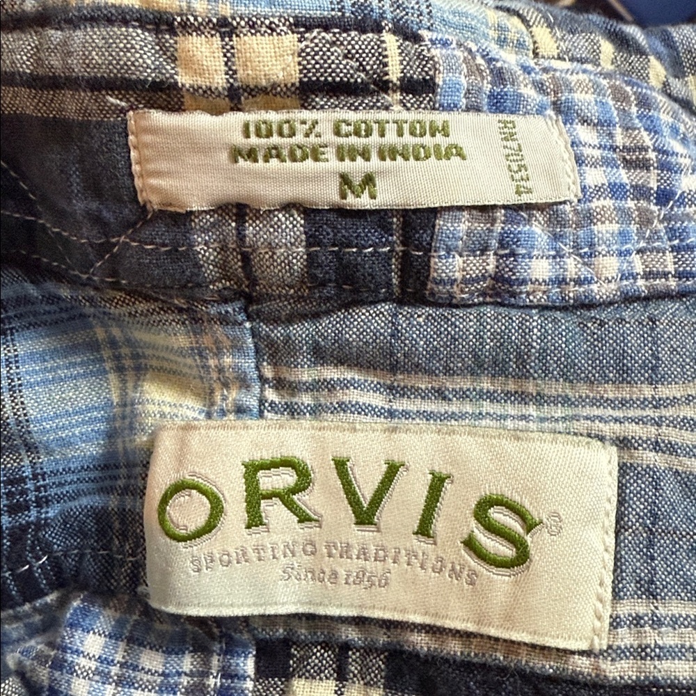 Orvis Madras Plaid Patchwork Button Down Shirt SZ… - image 6